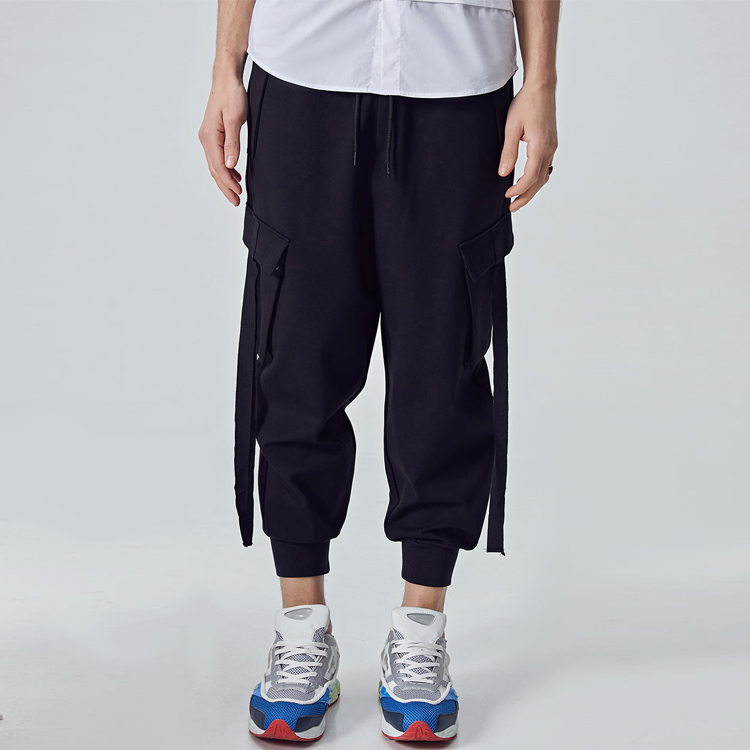 Loose Type Casual Cargo Pants Jogger Trousers Elastic Waist Custom Logo