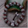Buy cheap Women and Men Sterling Silver Wrap Sandalwood Bead Strand Bracelet Couples Jewelry(B20180102) from wholesalers