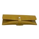 Pu Handmade ODM Soft Leather Eyeglass Case Luxury Material Yellow