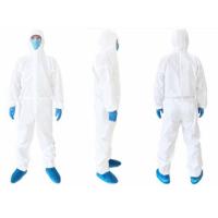 Buy cheap Hooded Disposable Protective Coveralls , Breathable Disposable Coverall Suit product