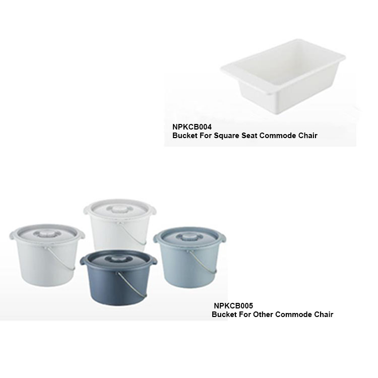 Accessories Raised Toilet Seat and Lid and Bucket for Commode Chair