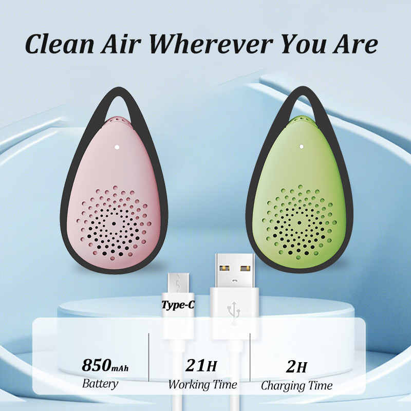 Silent Quiet Air Purifier Low Noise Lightweight Large Battery Capacity 850mAh