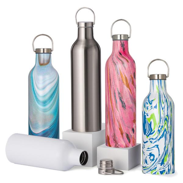 Buy cheap Eco-Friendly Double Wall Custom Logo Wide Mouth Vacuum Insulated Drink Sport Stainless Steel Water Bottles from wholesalers