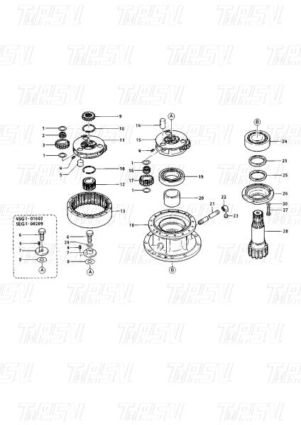 Buy cheap Custom Black Steel 096-4329 5I-5393 5I-5394 096-5898 5I-5492 099-4137 E200B Excavator Swing Drive Catalog Repair Shops from wholesalers