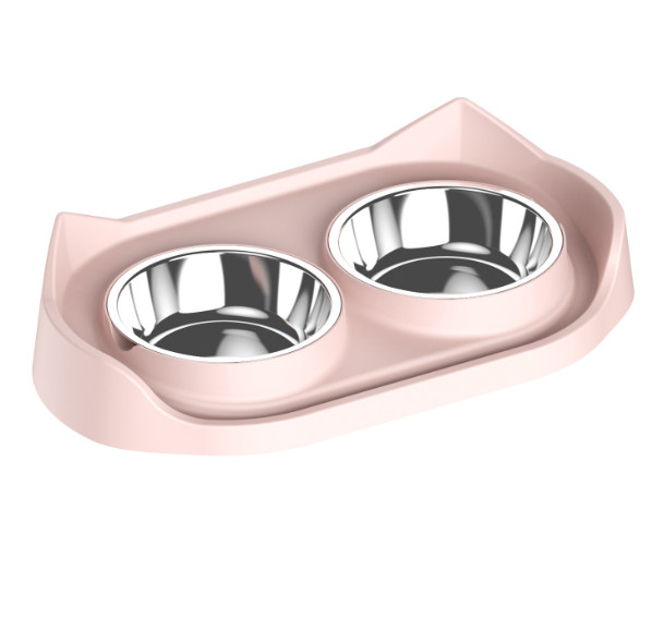 2 Stainless Steel Cat Dog Water Bowl No Spill Slow Feeder