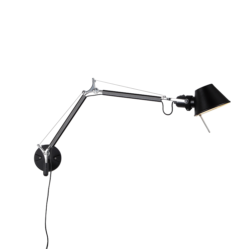 American Black Silver Wall Light E27 for Bedside Office Living Room Rotatable Long Arm Wall Lamp(WH-OR-233)