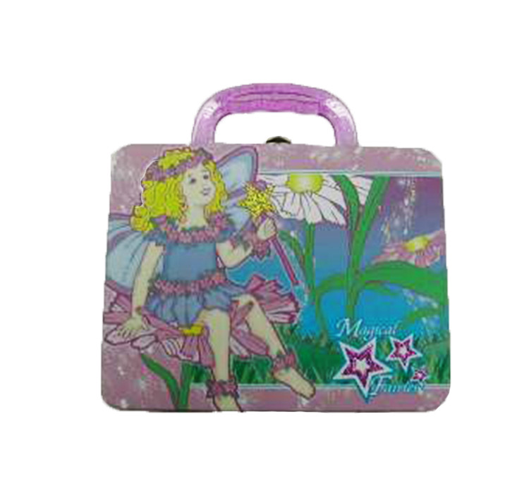 Custom Color Handle Tin Box Environmentally Friendly 196*155*83hmm