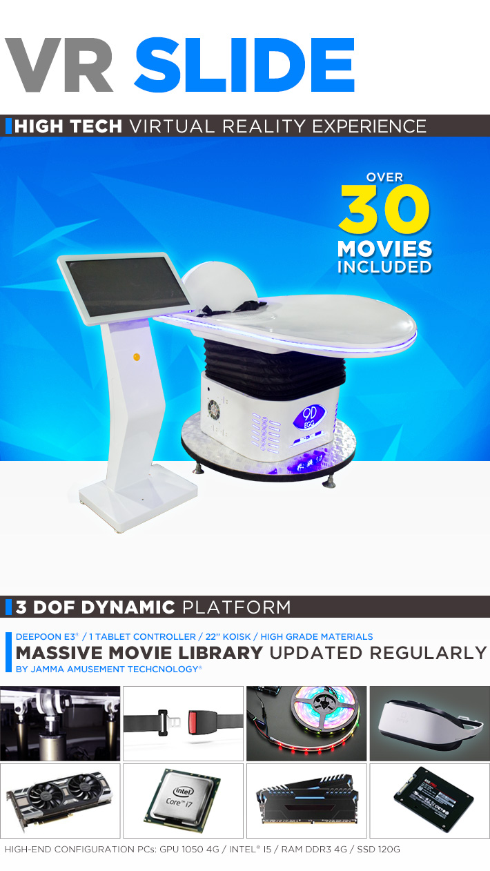 Amusement Center Virtual Reality Arcade , Galvanized Steel Frame VR Coin Operated Machine