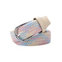 Buy cheap PU Alloy Buckle Stretch Elastic Belt Waist 3.5cm Polyester Cotton product