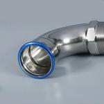 Buy cheap Polishing Stainless Steel Bend with 90 external thread Nickel White from wholesalers