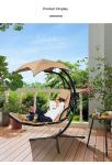 Metal Steel Outdoor Hanging Lounge Chair Swing Lounger With Solid Thick Swing