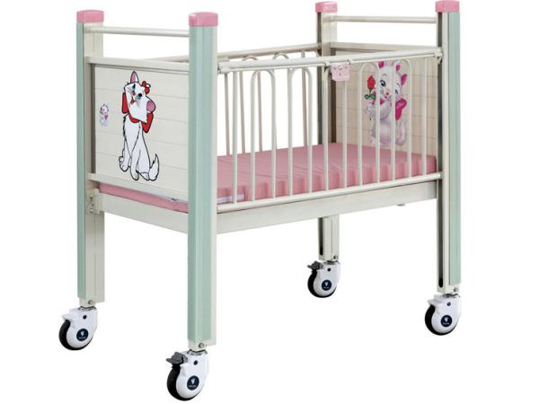 Buy cheap Pink Cartoon Movable Baby Bed , Steel Epoxy Baby Care Bed With Castor hospital baby bed hospital infant bed from wholesalers
