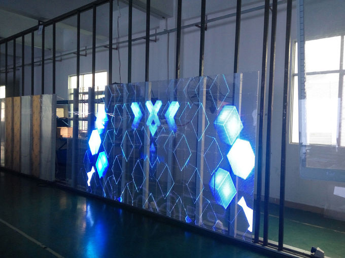 Commercial advertising P7.81 outdoor transparent led display Hanging Or Stacking Installation 2