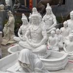 BLVE White Marble Lord Shiva Shakti Statue Garden Buddha Statue Fountain Hindu
