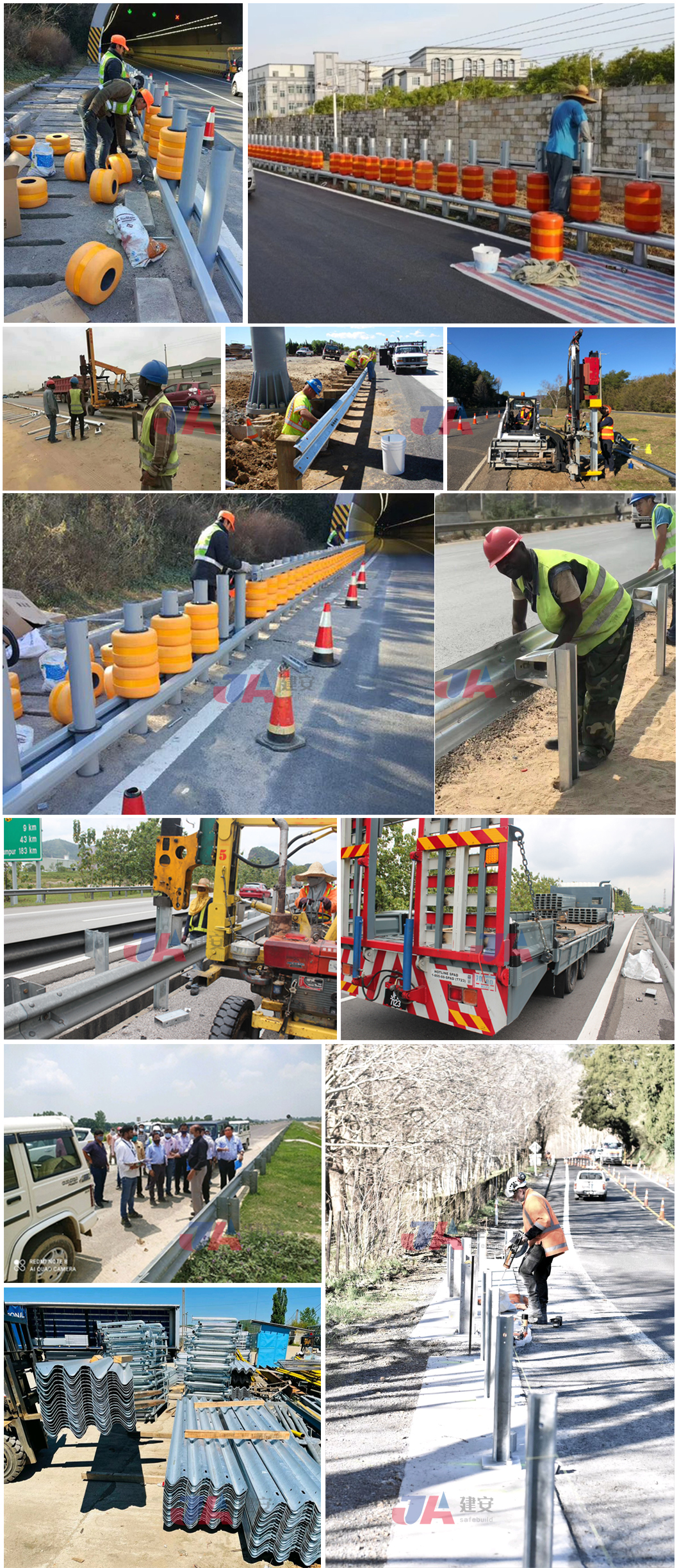 Anti Corrosion Traffic Barrier Safety Roller Barrier Highways Road Roller Barrier