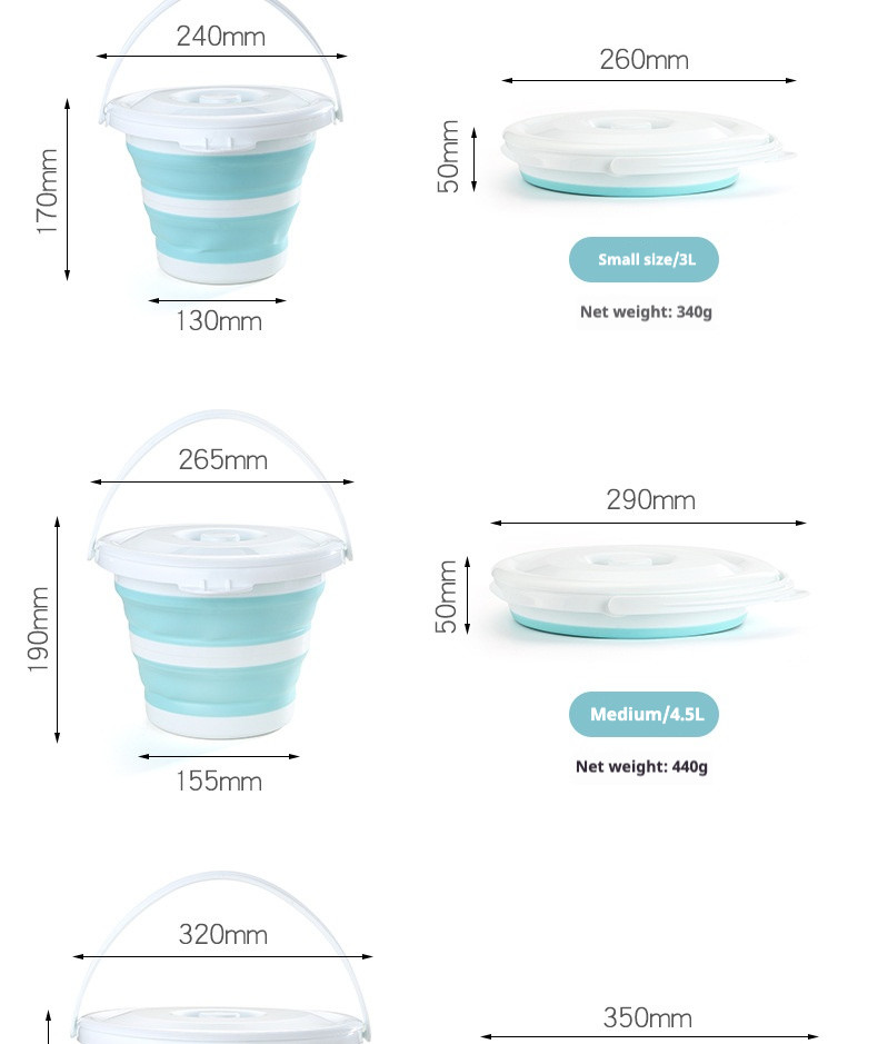 Compact Foldable Plastic Bucket Lightweight and Space-saving Water Storage Solution