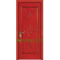Buy cheap Simple Design Residential Project Timber Veneer Single Door,Wood exterior doors With Glass product