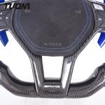 350mm Mercedes Amg Steering Wheel W212 Blue Paddles High Gloss