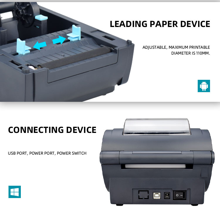 Thermal Line Printing 110mm Label Printer for Precise and Accurate Label Printing