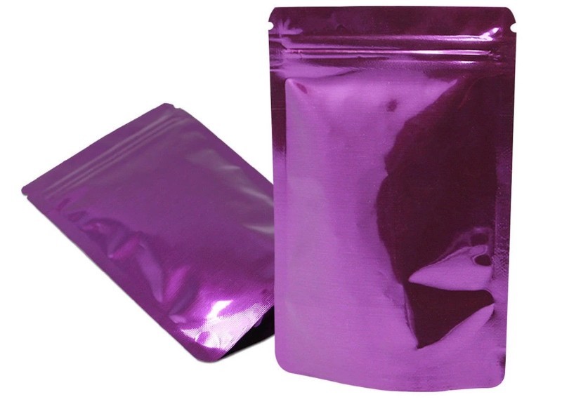 Custom Matte Black Metallic Foil Zip Lock Stand Up Bags Pouches
