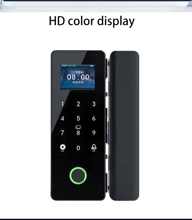 Commercial Glass Door Smart Lock Automatic Biometric Tuya Fingerprint Lock