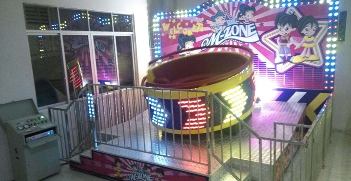 Simple To Operate Crazy Fair Rides , Colorful Led Lights Mini Tagada Disco