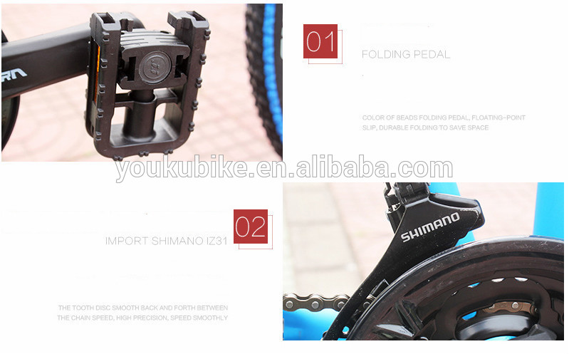 Steel 21 Speed 24 Inch Folding Mountain Bike