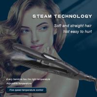 Buy cheap Titanium Plate Steam Hair Flat Iron 110-240V 50W Straightener product