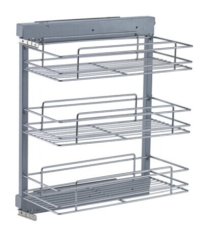 B006 Kitchen pull out basket drawer:Soft-closing Side Basket