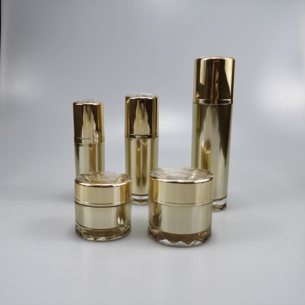 Buy cheap 30ml 50ml 110ml Cylinder Acrylic Gold Emulsion Bottle with Pump Sprayer Sealing Type from wholesalers