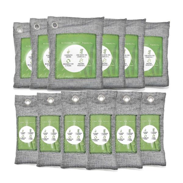 OEM 12 Pack Bamboo Air Purifying Bag Activated Charcoal Bags Odor Absorber 6x50g