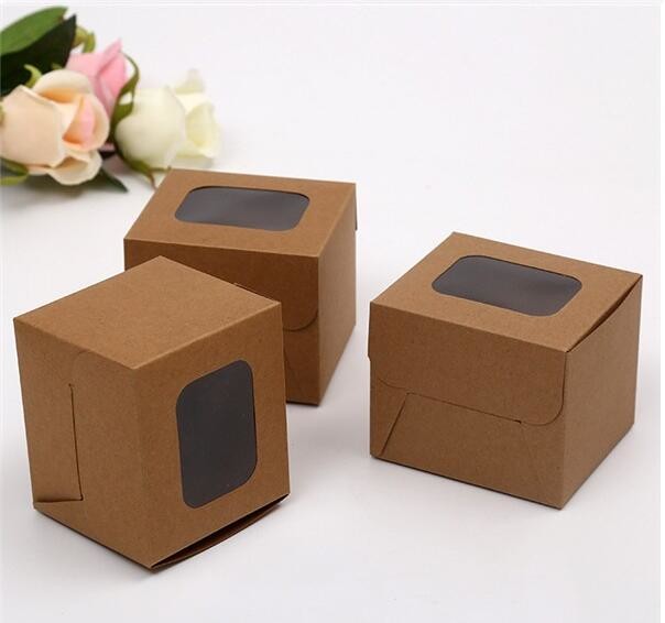 Cheap Cardboard foldable kraft paper lunch box with window,Lunch noodle fast food kraft paper box by customized logo pri