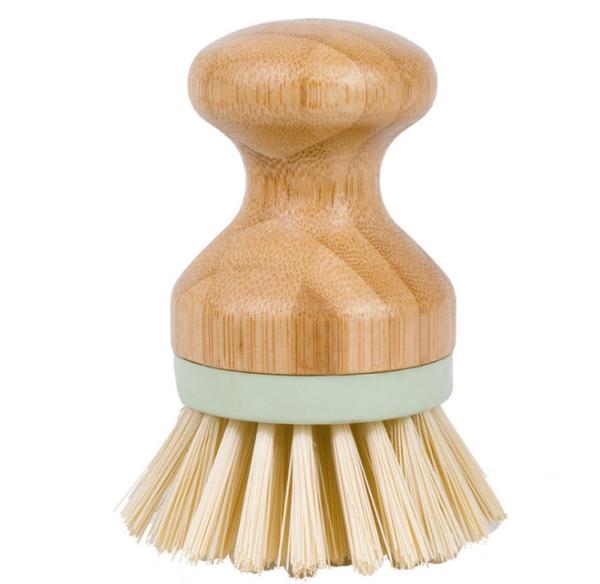 Buy cheap 3.9in Kitchen Scrub Brush Bamboo Dish Scrubber Brush 2inch Long Bristles 150g With Wood Handle from wholesalers
