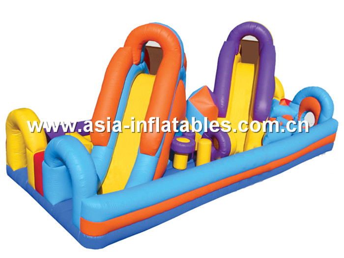 Buy cheap Inflatable Obstacle Challenges Course With Double Slides from wholesalers