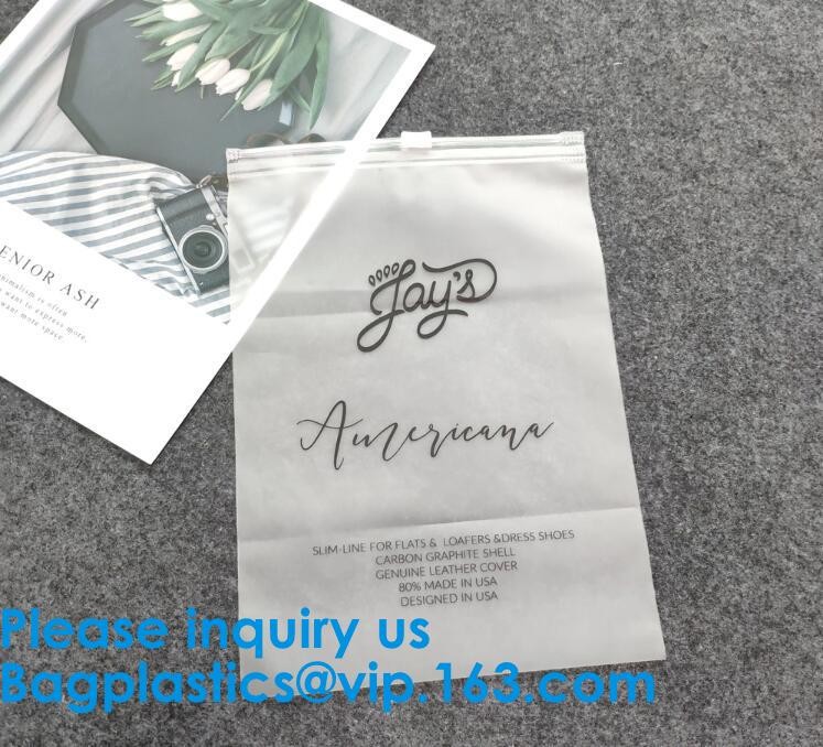 Transparent PVC Biodegradable Custom Frosted Slider Zipper Pouch For Bikini Swimwear Clothing Plastic Packaging k
