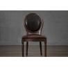 Buy cheap Event wood frame linen or leather fabric dining chair upholstered round back dining chair with nails from wholesalers