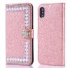 Buy cheap Luxury Diamonds Cover Leather Wallet Case With Card Slot Bling Phone Case For iPhone X from wholesalers