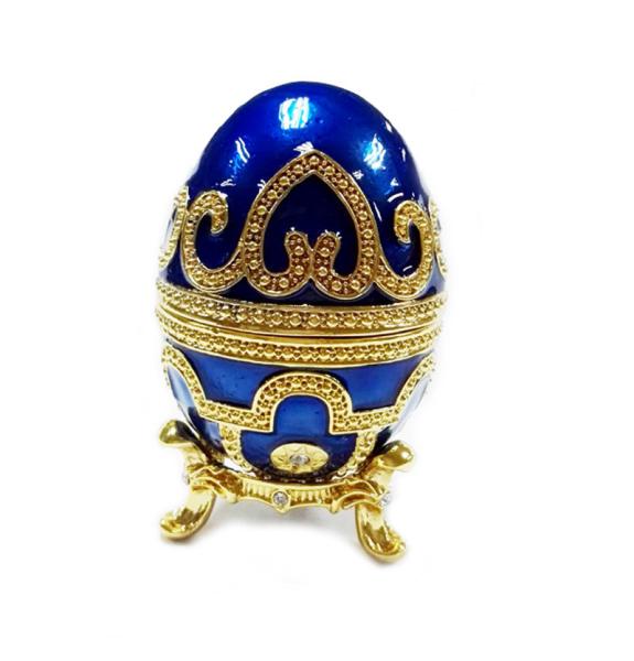 Buy cheap Enameled Easter Egg Jewelry Box Sparkling Rhinestones Trinket Holder Box Jewelry box Faberge egg easter egg trinket box from wholesalers