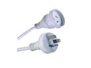 Wholesale Australia SAA 3 Pin white extension power cord  0.5m-10m copper power extension cable from china suppliers