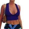 Buy cheap 215gsm Women'S Sexy Deep V Neck Bra Back Cutout Wide Hem Racerback Tank Crop Tops from wholesalers