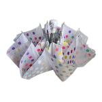 Metal Shaft Pongee Fabric 3 Fold Umbrella SGS With Colorful Dots