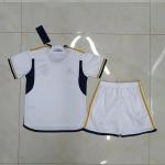 White Children Soccer Jerseys Polyester Kids Football Jerseys