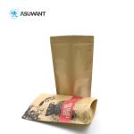 Fresh Roasted Coffee Kraft Paper Zipper Bags Gravure Printing For Espresso Beans