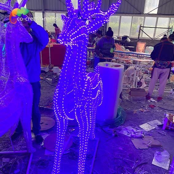 Buy cheap high durability Custom Chinese Lanterns Christmas Deer Lantern For Vacation Show from wholesalers
