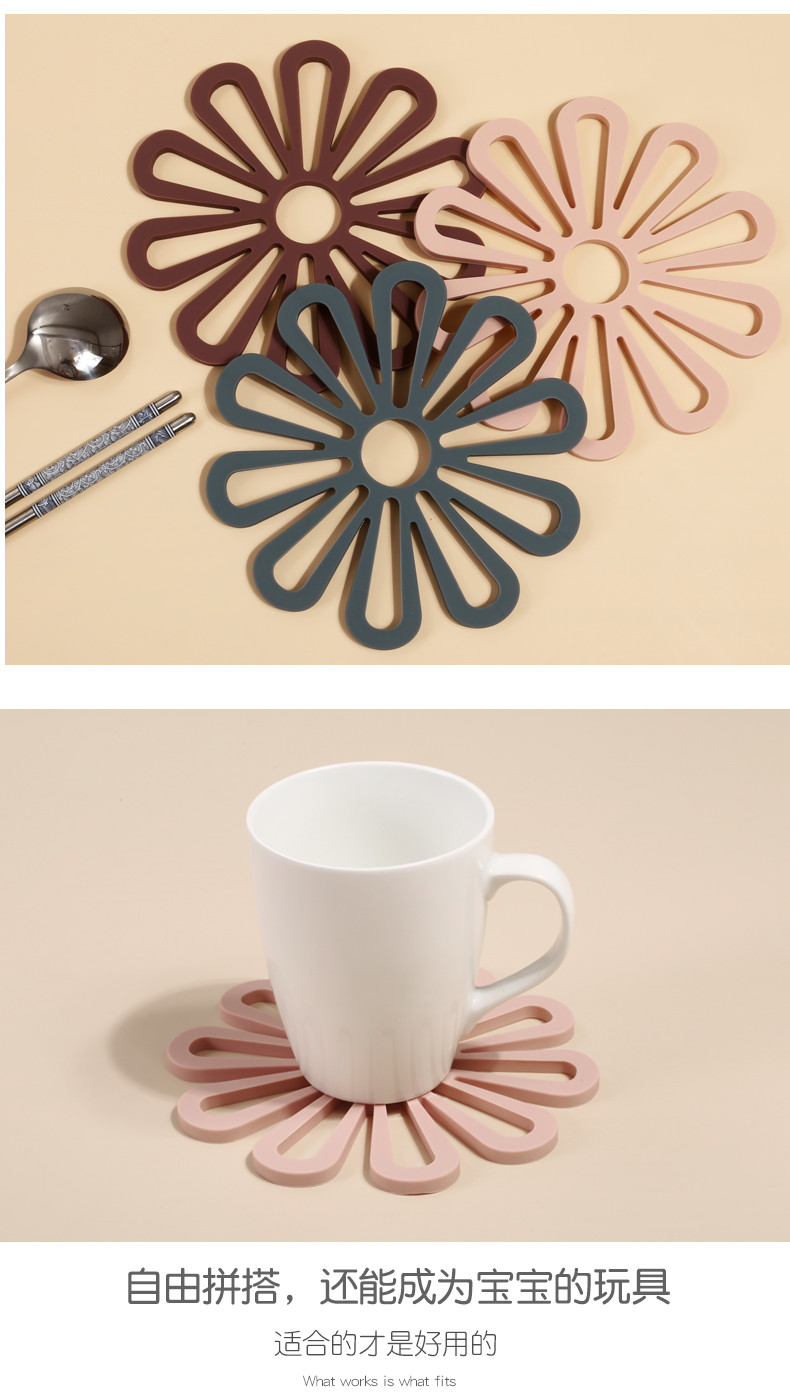 Heat Resistant Table Tpr Silicone Hot Pot Holders 16.8x16.8cm