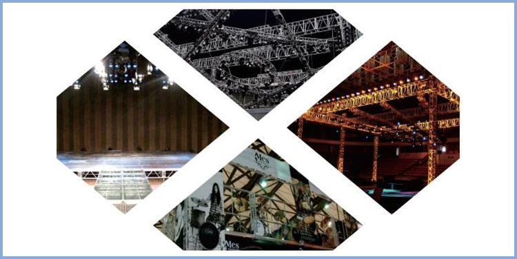 Wedding/Concert/Show Professional Stage Effect Lighting Truss System with Black Roof