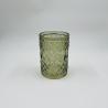 Buy cheap Glass Bathroom Accessories Set Green Color Round Shape Diamond Pattern Soap Dispenser Tumbler Soap Dish Towel Tray from wholesalers