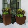 Buy cheap Warm Rustic Color Corten Steel Tapered Square Planter Box For Garden Landscape from wholesalers