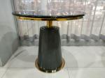 Living Room 90cm 75cm Wrought Iron Marble Coffee Table