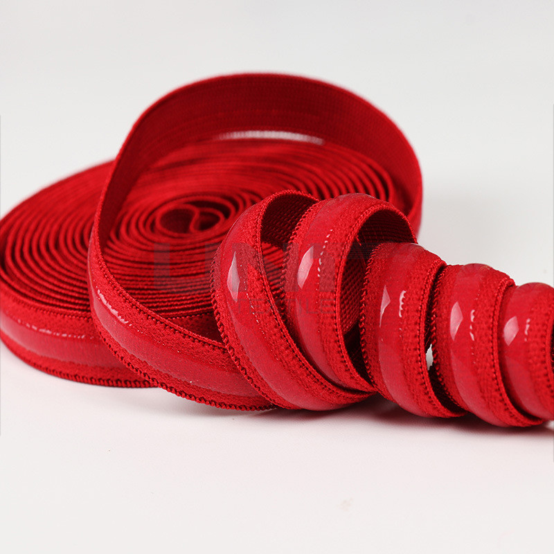 Red Garments Accessories Silicone Coating Elastic Tape Bands With Customizable Widths